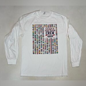 Scholastic & Junior Rowing Crew USA Graphic T-shirt Men Medium White Long Sleeve